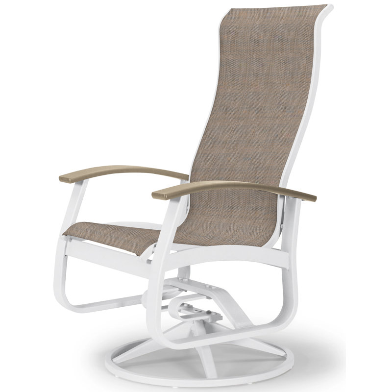 Chaise berçante Askar, Blanc lustré, Désert P60, Rouge 1D Sunbrella®