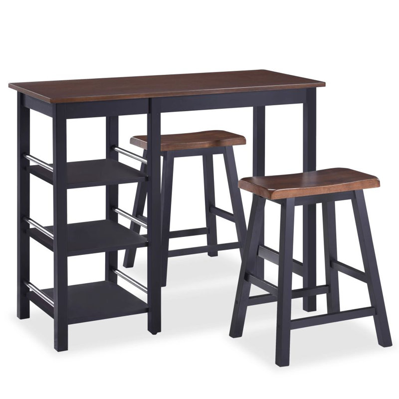 Stephenson 2 - Person Dining Set, Black/Brown