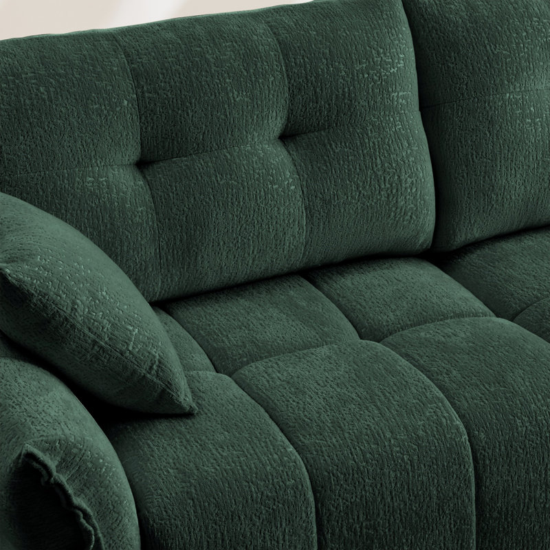 Canapé, canapé rembourré pour salon, bureau, hôtel, H 35,43 po x l 141,73 po x P 33,43 po, 4, Vert