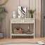 Console de style bohème avec 2 tiroirs en rotin et une tablette de rangement inférieure pour le hall d'entrée