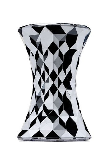 Stone Accent Stool, Chrome