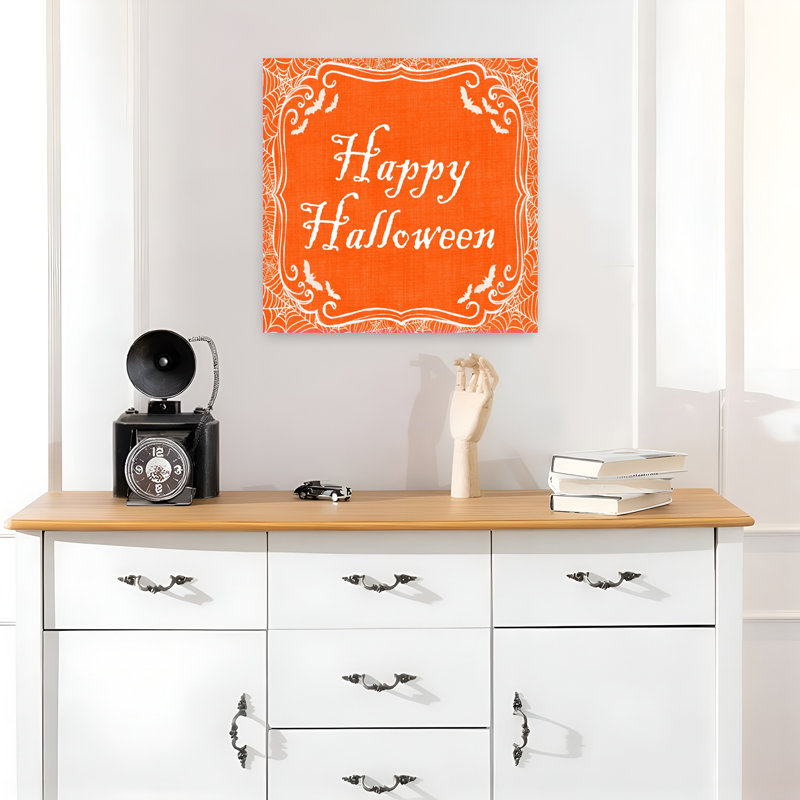 Art de chauve-souris Happy Halloween, H 18 po x l 18 po