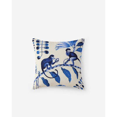 Blue Monkeys Throw Pillow