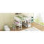 Lit mezzanine double avec bureau intégré avec deux tiroirs et tablettes et tiroirs de rangement, blanc
