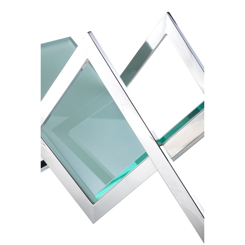 Luxe Glass and Steel Magazine Rack