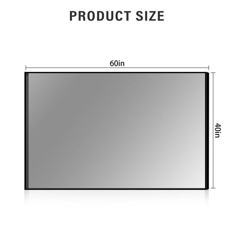 Lunara 1.18'' Thick Bathroom Vanity Mirror with Black Frame – Decorative Modern Accent Wall Mirror, Easy Installation