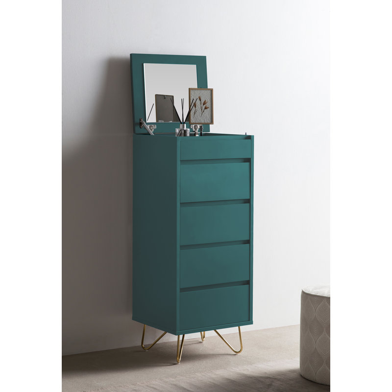 Northborough Solid Wood 45cm W 4 - Drawer Chest of Drawers, Blue