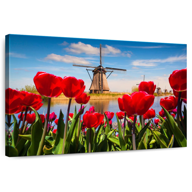 Harnek Tulips Windmill, 8" H x 12" W