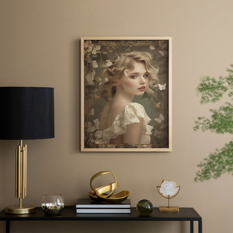 Reproduction encadrée WOMEN Series CECLIX - bois massif, H 15 po x l 12 po