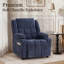 Fauteuil inclinable électrique avec deux porte-gobelets, poche de rangement latérale, revêtement en chenille douce, fauteuil de cinéma électrique réglable pour salon et chambre, bleu-1991234208