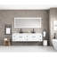 Miroir de salle de bain mural 72 "x 32" brouillard avec 3 températures de couleur, avant et rétroéclairé, mémoire, gradation continue, aluminium blanc, verre à haute intensité pour la salle de bain, réglage de la luminosité, brouillard