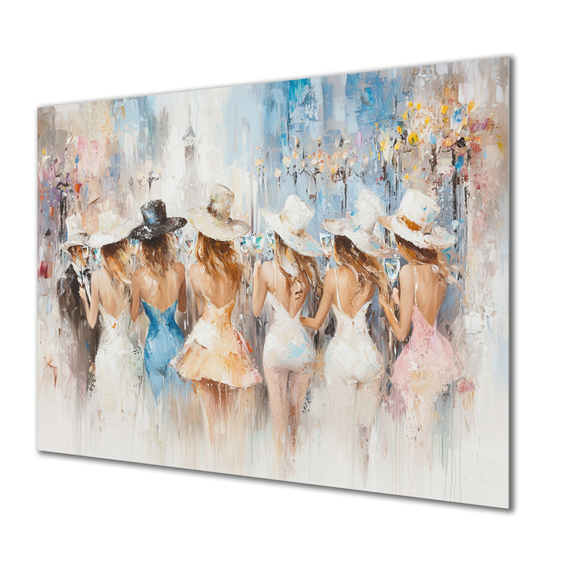 Casino Showgirls Ready To Jackpot - Entertainment Metal Wall Decor, Casino Metal Print, 12" H x 20" W