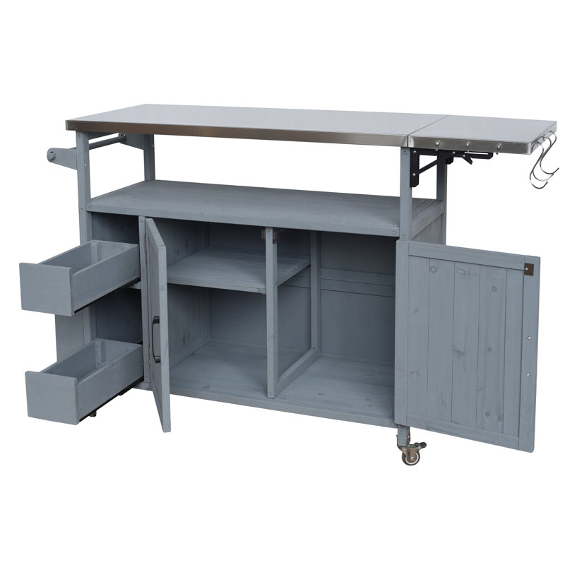 Chariot de cuisine pour l'extérieur Farmhouse, Blue Gray