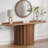 59.05'' Farmhouse Halfmoon Pedestal Console Table Entryway Table-1067747144