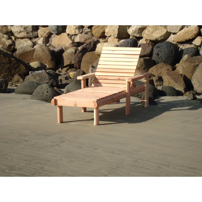 Henry Rustic Redwood Single Chaise Lounge