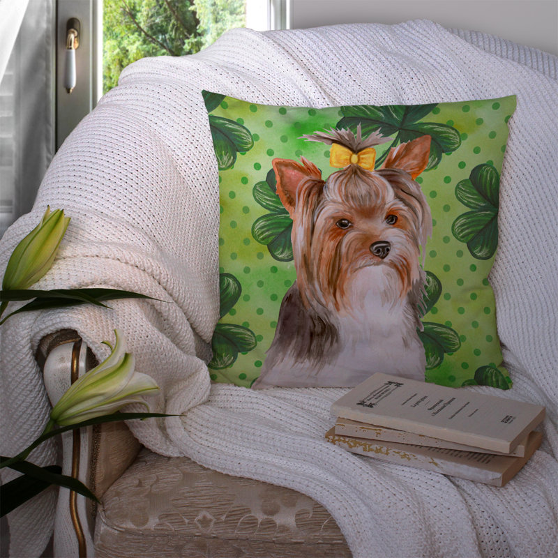 Coussin intérieur/extérieur st patrick, Yorkshire terrier 2, 14 po x 14 po
