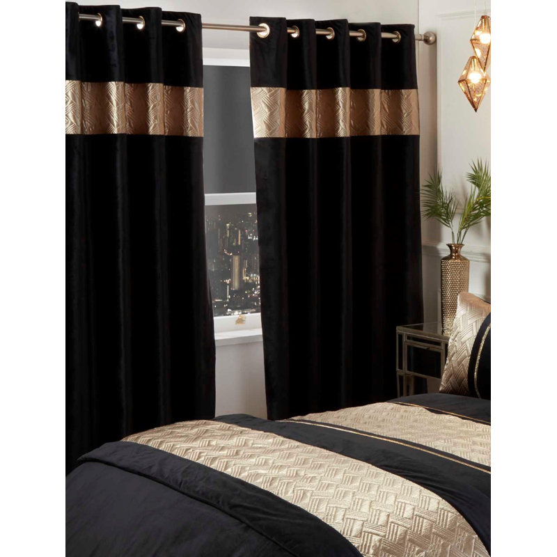 Fraleigh Room Darkening Sliding Panel Pair, Gold