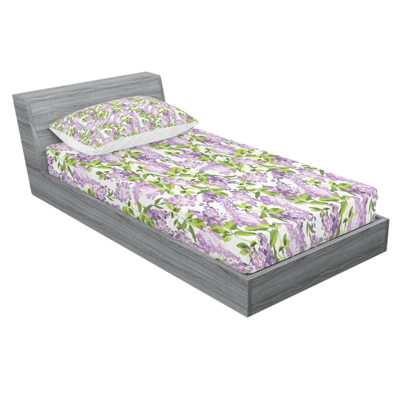Ensemble de draps Spring Tree, Ensemble de draps pour lit simple avec 1 taie d'or