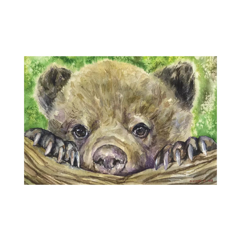 Bear Cub by George Dyachenko - Wrapped Canvas Painting, 20.32 cm H x 30.48 cm W