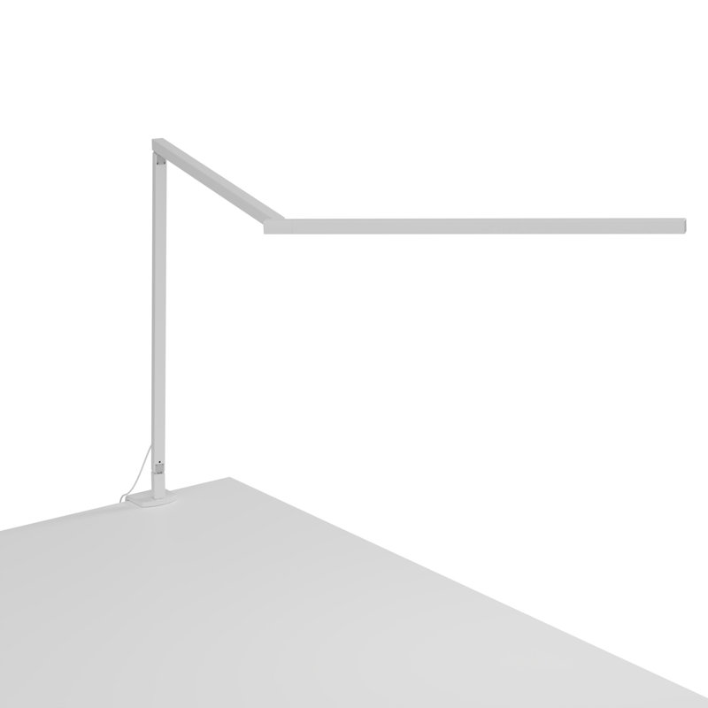 Lampe de bureau Z-Bar Gen 4 avec pince de bureau, H 15,8 po x l 32 po x P 2 po, 5000 K, Blanc mat