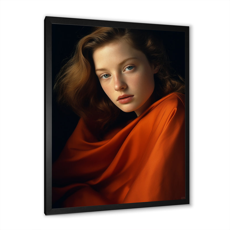Tangerine ténacité pure femme I - impression, H 20 po x l 12 po x P 1 po, Cadre simple noir