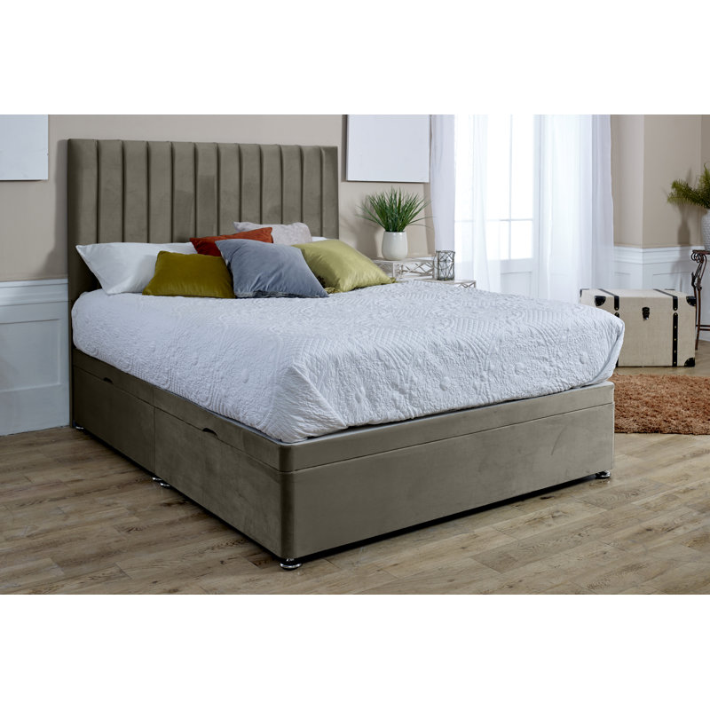 Adren Upholstered Ottoman Storage Bed, Single (3'), Grey