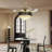 42 Inch Crystal Remote Control Tri Color Dimming Fan Light, Black
