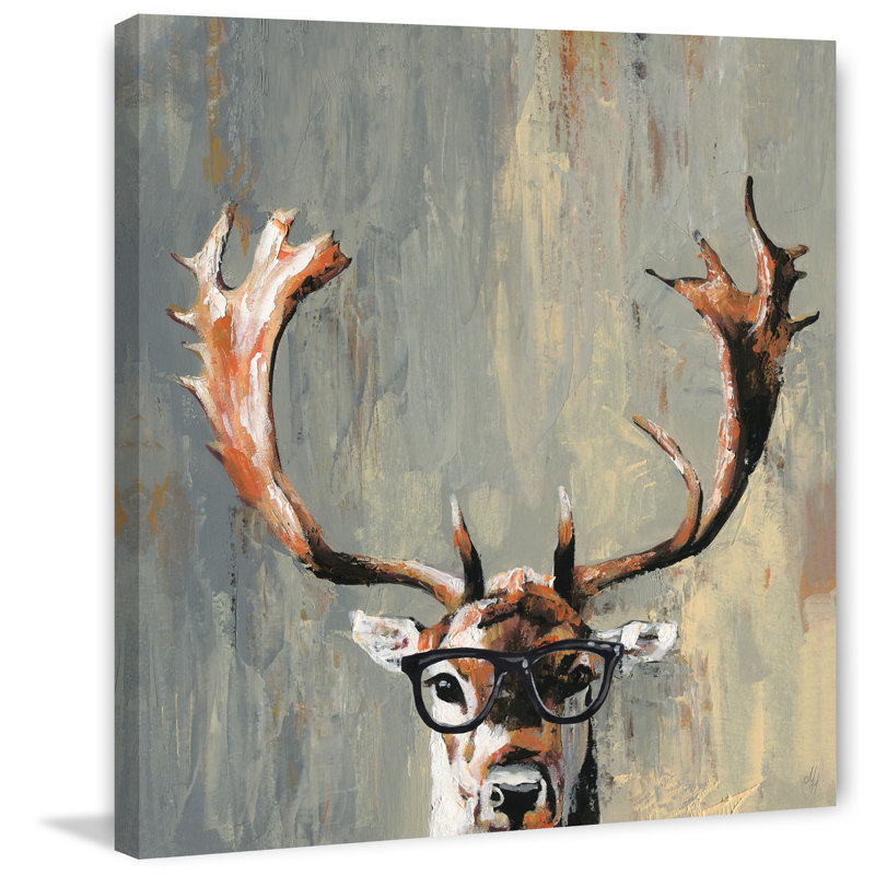 'Wayfarers and Antlers' Print on Wrapped Canvas, 24" H x 24" W x 1.5" D