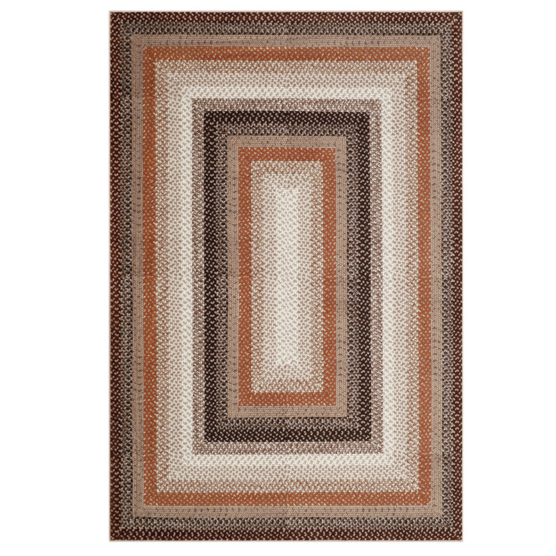 Machine Washable Rug for Living Room Braided Print Non-Slip Area Rug Stain Resistant Carpet for Dining Room Bedroom Nursery Office