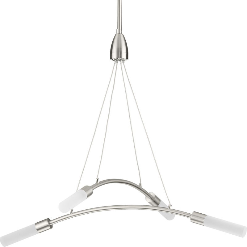 Besek 4 - Light LED Modern Linear Chandelier, Brushed Nickel