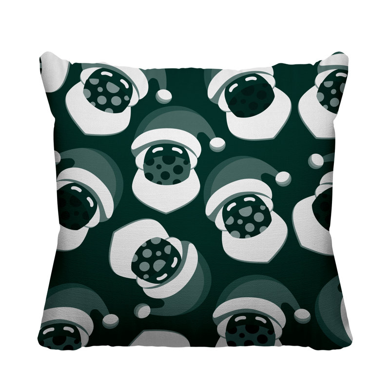 Coussin intérieur / extérieur Santa Claus, L 17 po x H 17 po, Vert