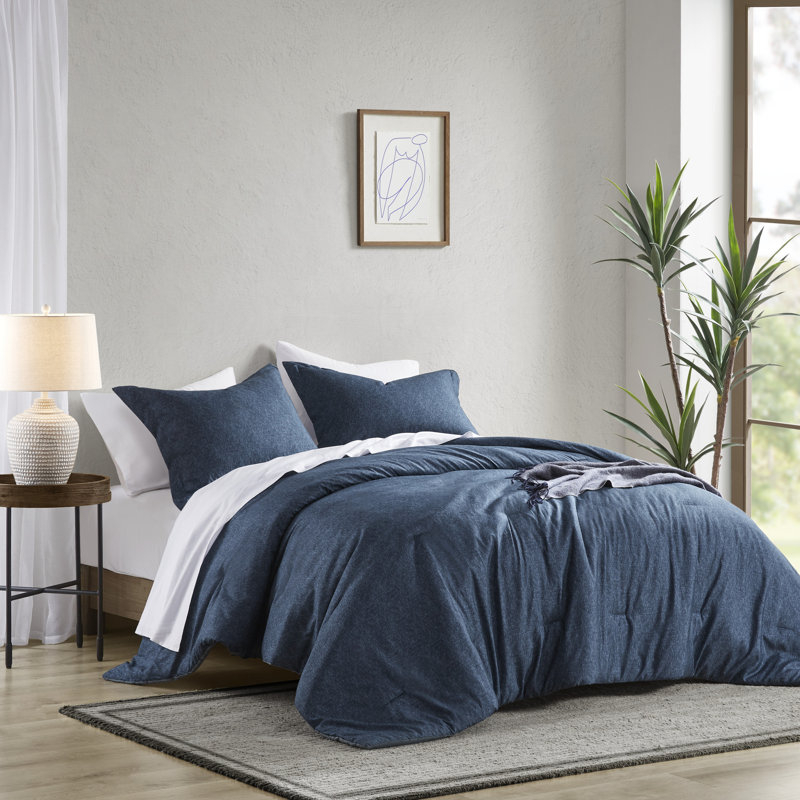 Ensemble d'édredon douillet Camden Chambray, Marine, Édredon double / grand + 2 taies décoratives sta