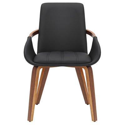 Chaise de salle à manger Gasper, ensemble de 2, en noyer noir et foncé