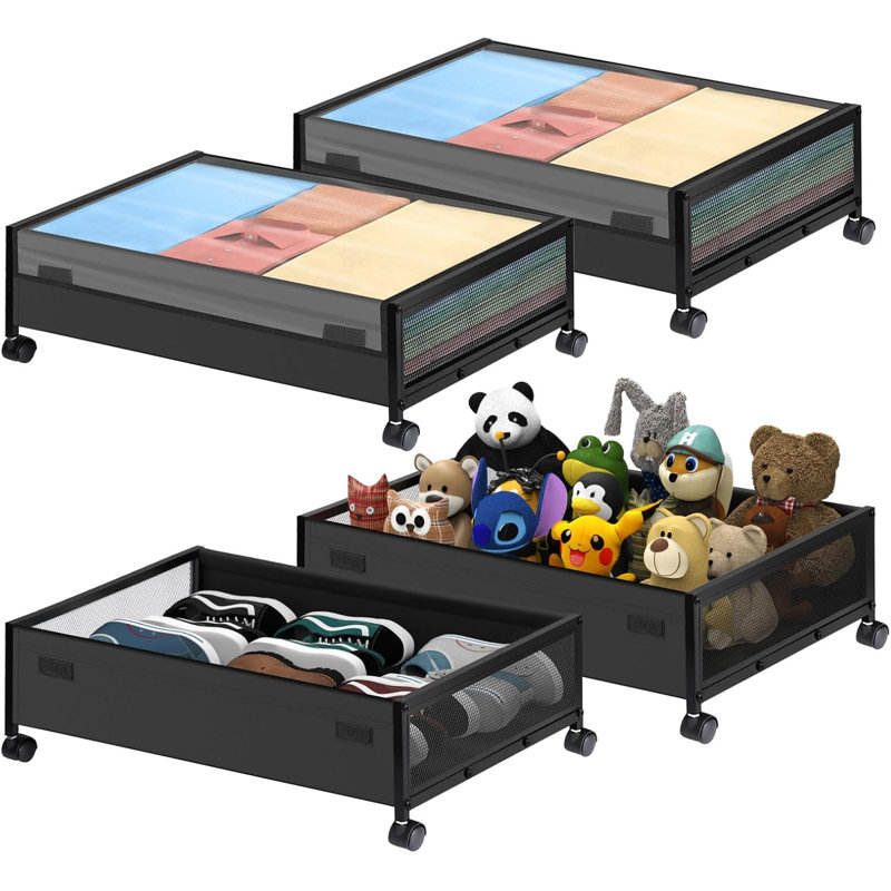 4-pack Under Bed Storage With Wheels & Lids