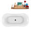 Baignoire de trempage sur pattes 68 "avec drain, pattes et plateau en bambou 68" Streamline-776150318-776150308