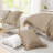 Andency Oversized King Ruffle Comforter Set 120x120, 3 Pieces Taupe Lightweight Fluffy Super King Bedding Set, Shabby Chic Famhouse All Season Bed Set for Girls Women-124610446-124610434