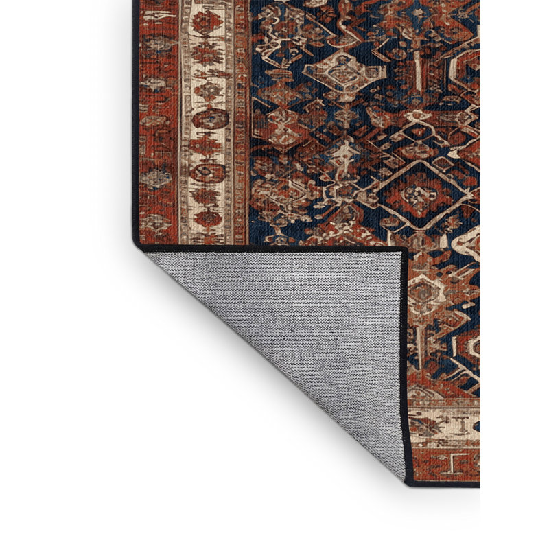 Tapis brun lavable à la machine, Rond 3 pi