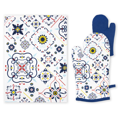 Vietri Color Cotton Kitchen Towel Linen Set