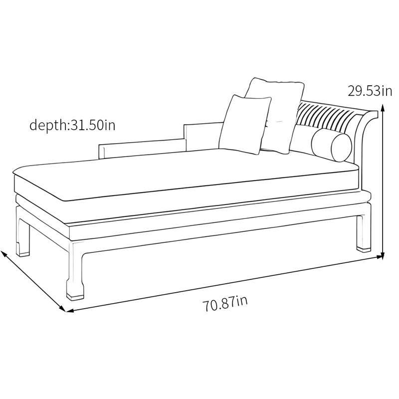 Chaise longue confortable avec mousse à haute densité, Orienté à droite