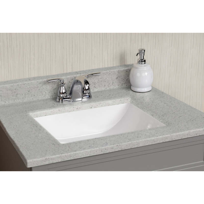 Plateau de meuble-lavabo simple 25 po en gris avec lavabo MagickWoods