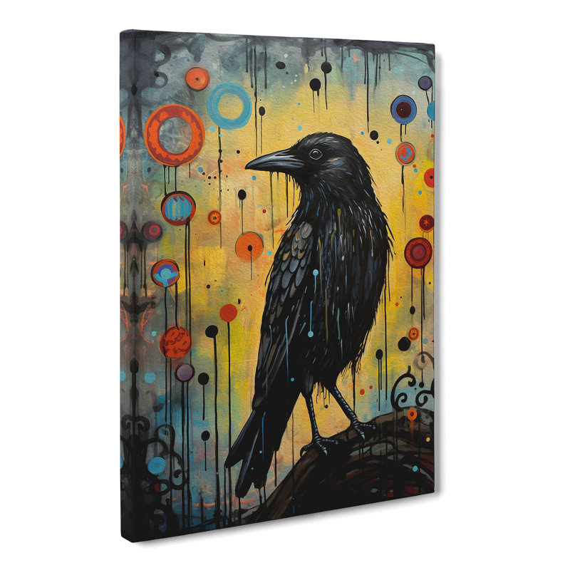 Crow Expressionism No.2 - Wrapped Canvas Print, 50cm H x 35cm W x 3cm D