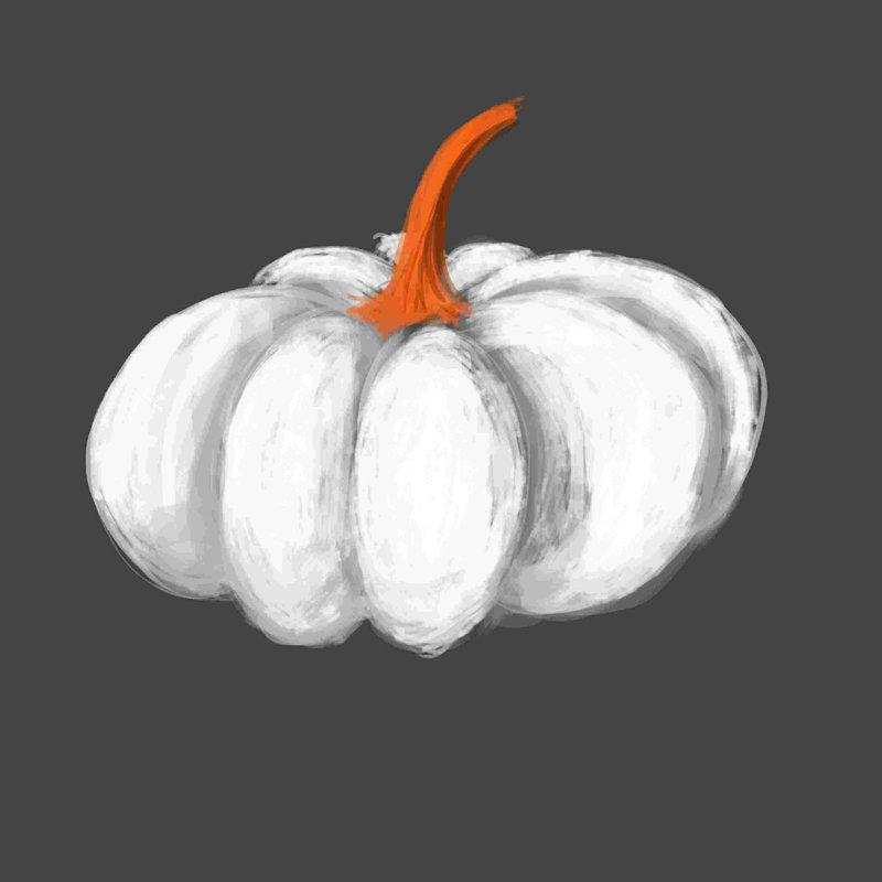 " White Pumpkin " Painting Print, 12" H x 12" W  