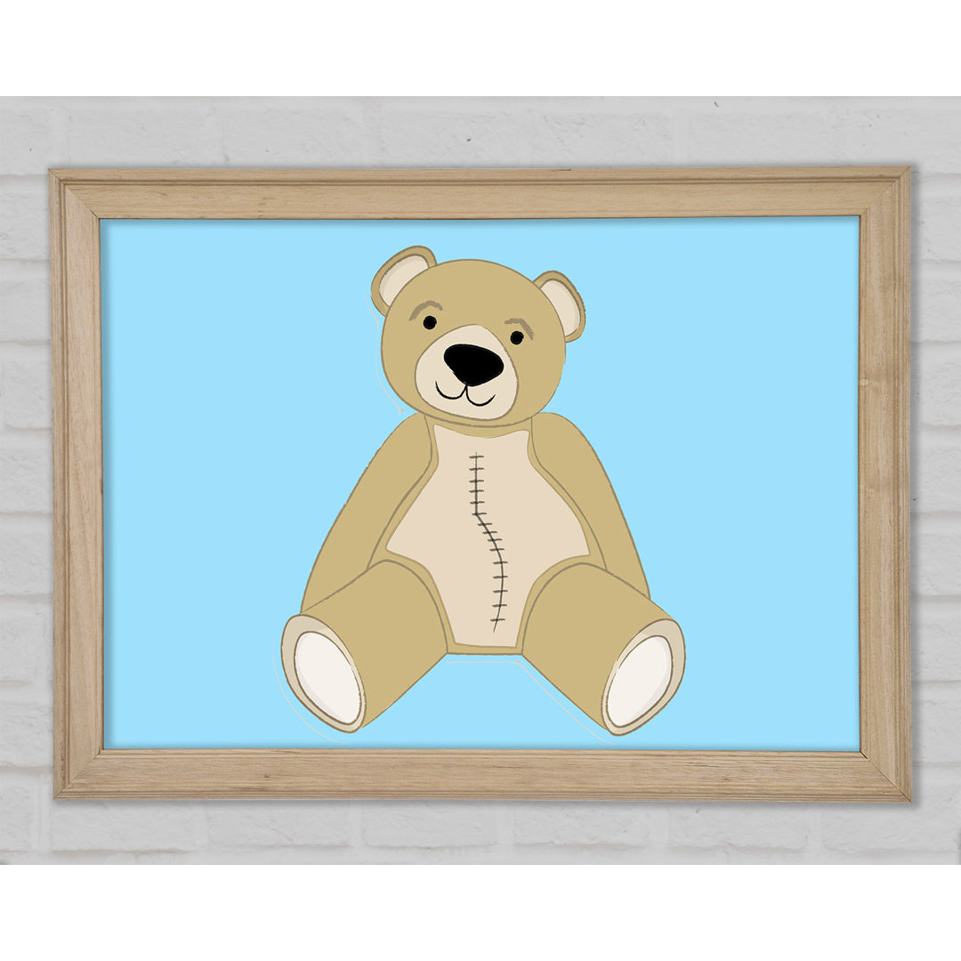 Stitched Up Teddy Baby Blue - Einzelner Bilderrahmen Kunstdrucke