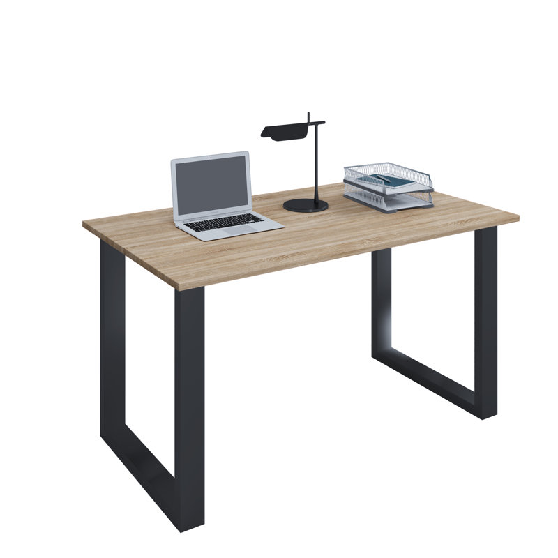 Raisha Writing Desk, 76cm H x 110cm W x 50cm D, Brown/Black