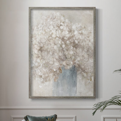 Impression encadrée d'hortensias - Bois massif