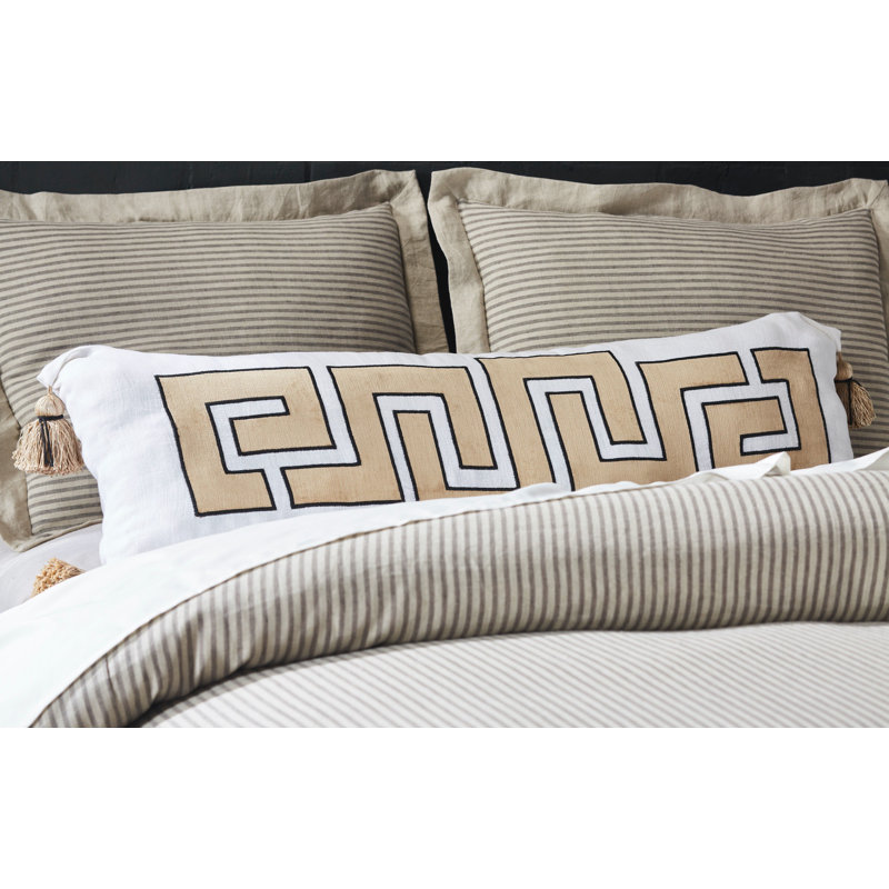 Tateann Linen Bolster Pillow Cover & Insert, Caramel