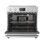 Cuisinière électrique autoportante de 36 po à 5 brûleurs avec convection, friture d'air, rôtissoire et porte en acier inoxydable Lanbo