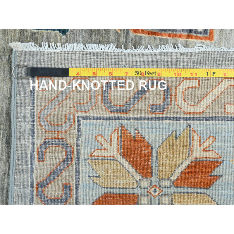 10'x13'7" Grey Hand Knotted Armenian Inspired Design 200 KPSI Wool Rug 0A82C27B86EC46A1AF50C6EC822DEE0C