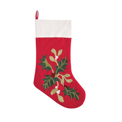 Chaussette de noël holly branch