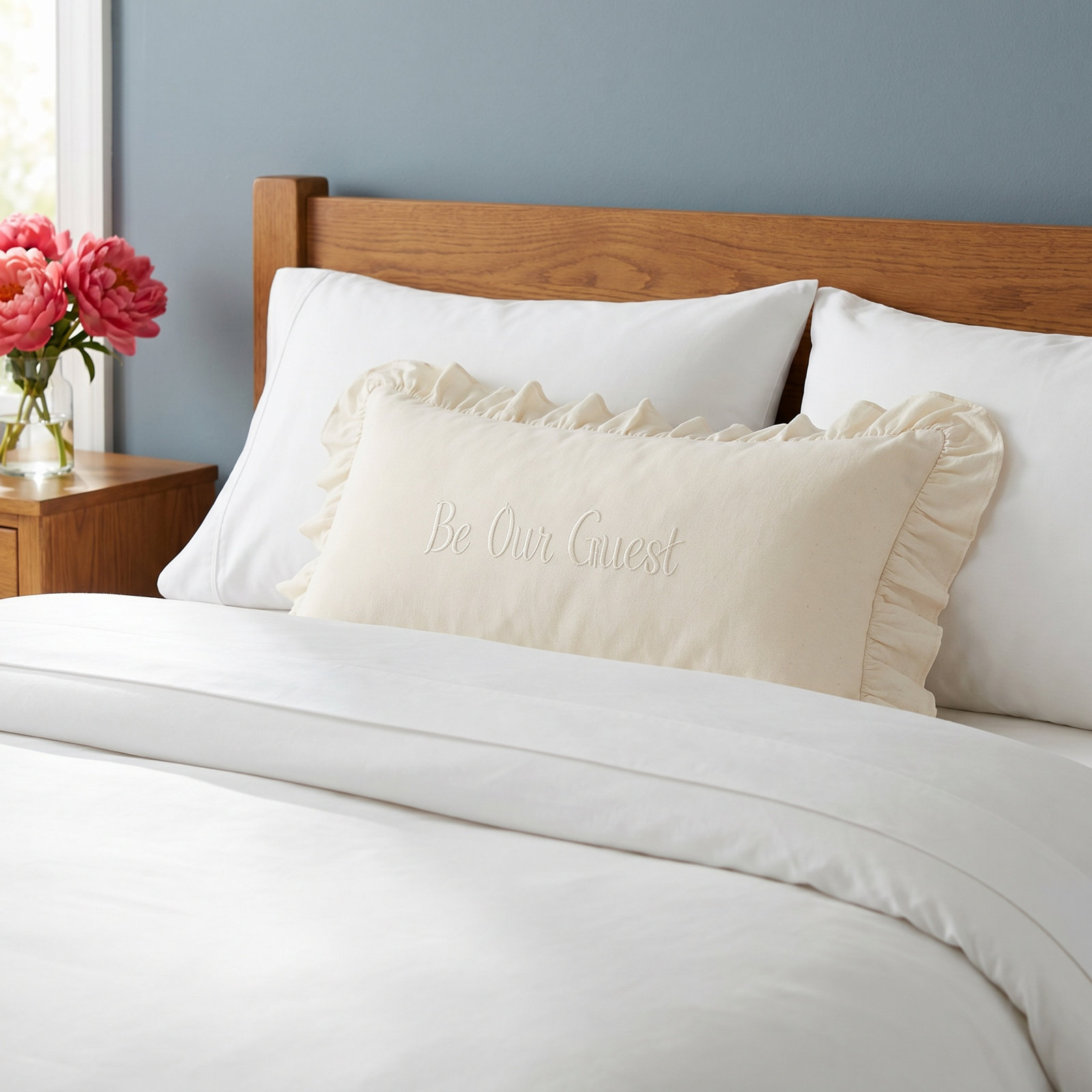 Florus 35" x 16" Cotton Pillow Cover and Insert
